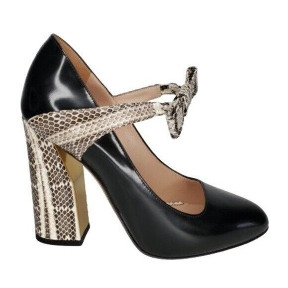 Gucci Tricolor Leather Snakeskin Nimue Mary Jane Pumps Heels. EU 38 (US 8) - Picture 2 of 9